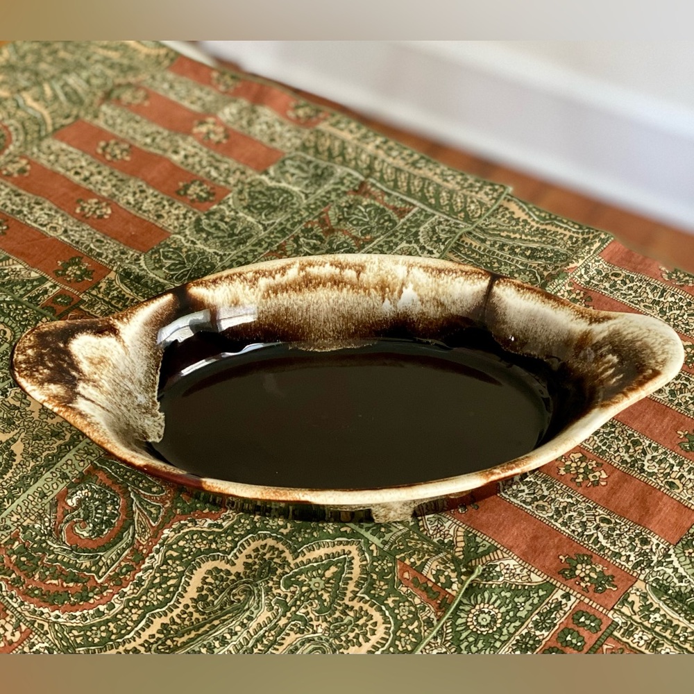 Vintage Pfaltzgraff Small Oblong Drip Glaze Serving Dish